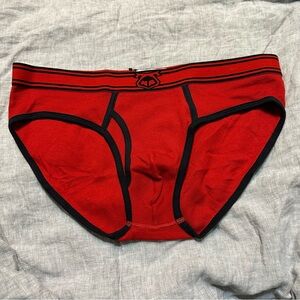 Nasty Pig Core Y-Front Briefs in Red/Black Size XL New